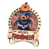 Maxbell Halloween Advent Calendar with Base Wood Craft for Office Cat Lovers Holiday