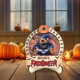 Maxbell Halloween Advent Calendar with Base Wood Craft for Office Cat Lovers Holiday
