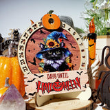 Maxbell Halloween Advent Calendar with Base Wood Craft for Office Cat Lovers Holiday