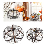 Maxbell Iron Pumpkin Thanksgiving Festival Garden Table Centerpiece Desktop Ornament 27cmx21cm