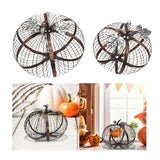 Maxbell Iron Pumpkin Thanksgiving Festival Garden Table Centerpiece Desktop Ornament 27cmx21cm
