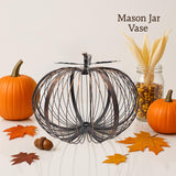 Maxbell Iron Pumpkin Thanksgiving Festival Garden Table Centerpiece Desktop Ornament 27cmx21cm