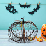 Maxbell Iron Pumpkin Thanksgiving Festival Garden Table Centerpiece Desktop Ornament 27cmx21cm