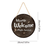 Maxbell Wood Halloween Wizards Welcome Sign Rope Included Clear Printing Wall Plaque
