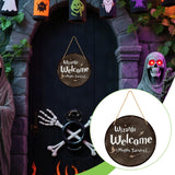Maxbell Wood Halloween Wizards Welcome Sign Rope Included Clear Printing Wall Plaque