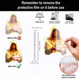 Maxbell 2D Art Jesus and Dove Hanging Decoration 6.1x8cm Decorative with Metal Chain