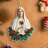 Maxbell 2D Virgin Mother Mary Car Hanging Ornament Lightweight Portable Flat Printed