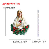 Maxbell 2D Virgin Mother Mary Car Hanging Ornament Lightweight Portable Flat Printed