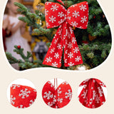 Maxbell Christmas Snowflake Wreath Bow Novelty Door Hanger for Window Events Outdoor Red