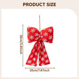 Maxbell Christmas Snowflake Wreath Bow Novelty Door Hanger for Window Events Outdoor Red