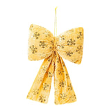 Maxbell Christmas Snowflake Wreath Bow Novelty Door Hanger for Window Events Outdoor Gold
