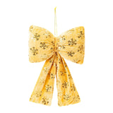 Maxbell Christmas Snowflake Wreath Bow Novelty Door Hanger for Window Events Outdoor Gold