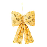 Maxbell Christmas Snowflake Wreath Bow Novelty Door Hanger for Window Events Outdoor Gold