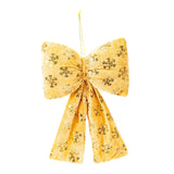Maxbell Christmas Snowflake Wreath Bow Novelty Door Hanger for Window Events Outdoor Gold