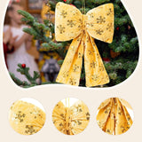 Maxbell Christmas Snowflake Wreath Bow Novelty Door Hanger for Window Events Outdoor Gold