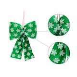 Maxbell Christmas Snowflake Wreath Bow Novelty Door Hanger for Window Events Outdoor Green