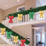 Maxbell Christmas Snowflake Wreath Bow Novelty Door Hanger for Window Events Outdoor Green