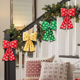 Maxbell Christmas Snowflake Wreath Bow Novelty Door Hanger for Window Events Outdoor Green