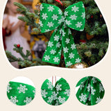 Maxbell Christmas Snowflake Wreath Bow Novelty Door Hanger for Window Events Outdoor Green