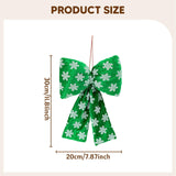 Maxbell Christmas Snowflake Wreath Bow Novelty Door Hanger for Window Events Outdoor Green