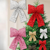 Maxbell Bow Christmas Tree Decoration Xmas Tree Decor for Wedding Holiday Front Door Red