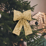 Maxbell Bow Christmas Tree Decoration Xmas Tree Decor for Wedding Holiday Front Door Gold
