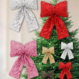 Maxbell Bow Christmas Tree Decoration Xmas Tree Decor for Wedding Holiday Front Door Gold