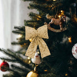Maxbell Bow Christmas Tree Decoration Xmas Tree Decor for Wedding Holiday Front Door Gold