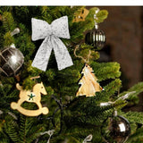 Maxbell Bow Christmas Tree Decoration Xmas Tree Decor for Wedding Holiday Front Door Silver