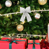 Maxbell Bow Christmas Tree Decoration Xmas Tree Decor for Wedding Holiday Front Door Silver