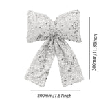 Maxbell Bow Christmas Tree Decoration Xmas Tree Decor for Wedding Holiday Front Door Silver