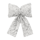 Maxbell Bow Christmas Tree Decoration Xmas Tree Decor for Wedding Holiday Front Door Silver