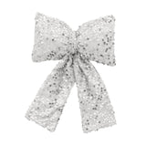 Maxbell Bow Christmas Tree Decoration Xmas Tree Decor for Wedding Holiday Front Door Silver