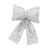 Maxbell Bow Christmas Tree Decoration Xmas Tree Decor for Wedding Holiday Front Door Silver