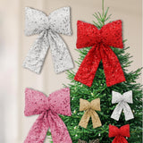 Maxbell Bow Christmas Tree Decoration Xmas Tree Decor for Wedding Holiday Front Door Silver