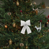 Maxbell Bow Christmas Tree Decoration Xmas Tree Decor for Wedding Holiday Front Door Silver
