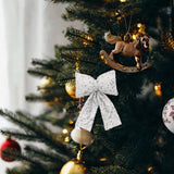 Maxbell Bow Christmas Tree Decoration Xmas Tree Decor for Wedding Holiday Front Door Silver