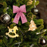 Maxbell Bow Christmas Tree Decoration Xmas Tree Decor for Wedding Holiday Front Door Pink