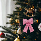 Maxbell Bow Christmas Tree Decoration Xmas Tree Decor for Wedding Holiday Front Door Pink