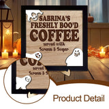 Maxbell Halloween Desk Sign Art Plaque Sign Coffee Bar Decor for Home Office Cabinet Style A