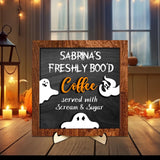Maxbell Halloween Desk Sign Art Plaque Sign Coffee Bar Decor for Home Office Cabinet Style B