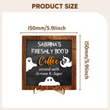 Maxbell Halloween Desk Sign Art Plaque Sign Coffee Bar Decor for Home Office Cabinet Style B