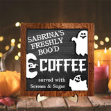Maxbell Halloween Desk Sign Art Plaque Sign Coffee Bar Decor for Home Office Cabinet Style C