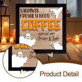 Maxbell Halloween Desk Sign Art Plaque Sign Coffee Bar Decor for Home Office Cabinet Style D
