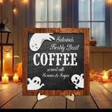 Maxbell Halloween Desk Sign Art Plaque Sign Coffee Bar Decor for Home Office Cabinet Style E