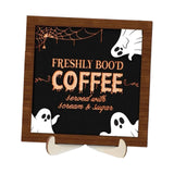Maxbell Halloween Desk Sign Art Plaque Sign Coffee Bar Decor for Home Office Cabinet Style F