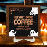 Maxbell Halloween Desk Sign Art Plaque Sign Coffee Bar Decor for Home Office Cabinet Style F