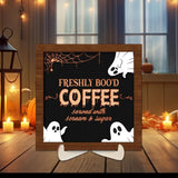 Maxbell Halloween Desk Sign Art Plaque Sign Coffee Bar Decor for Home Office Cabinet Style F