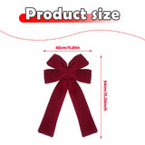 Maxbell Red Christmas Bow for Tree Velvet Wreath Bow for Front Door Festival Holiday