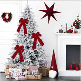 Maxbell Red Christmas Bow for Tree Velvet Wreath Bow for Front Door Festival Holiday